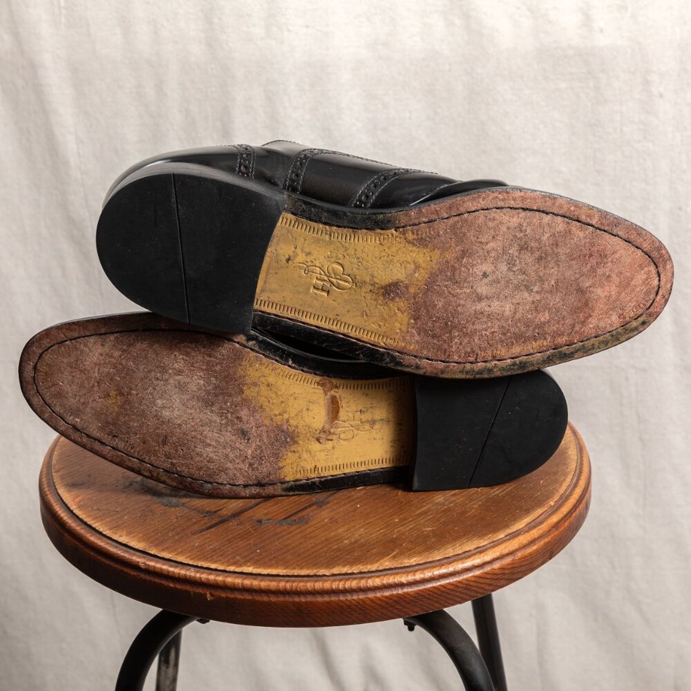 Cole Haan Connolly Black Leather Wingtip Oxford Shoes Men's 13 D C07941 - Picture 9 of 10